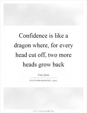 Confidence is like a dragon where, for every head cut off, two more heads grow back Picture Quote #1