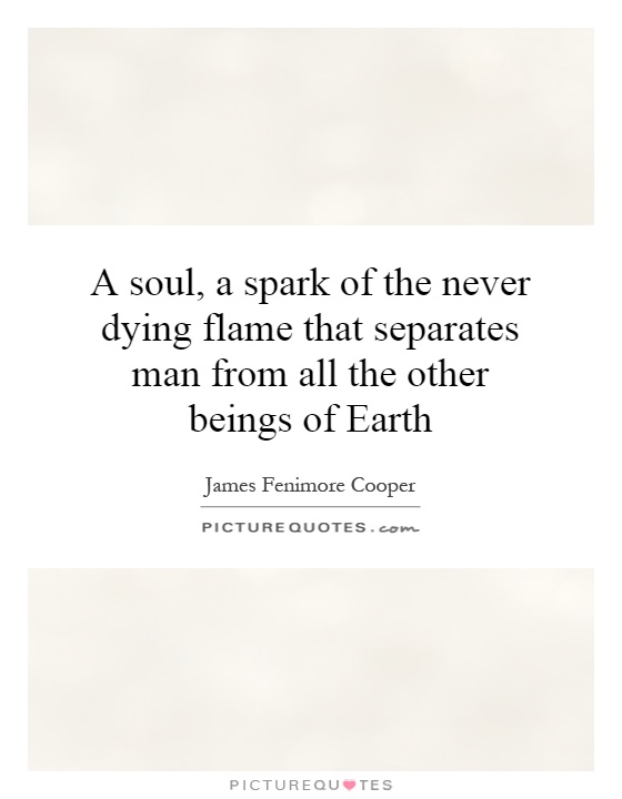 A soul, a spark of the never dying flame that separates man from all the other beings of Earth Picture Quote #1