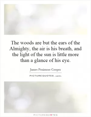 The woods are but the ears of the Almighty, the air is his breath, and the light of the sun is little more than a glance of his eye Picture Quote #1