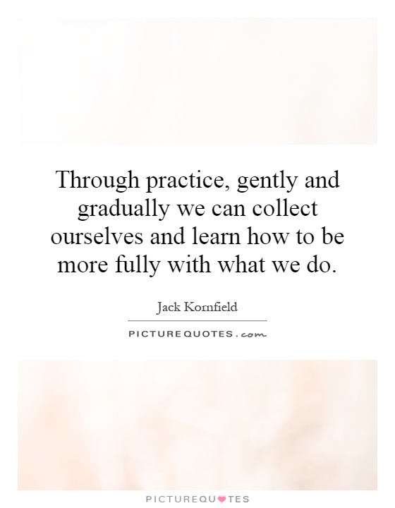 Through practice, gently and gradually we can collect ourselves and learn how to be more fully with what we do Picture Quote #1