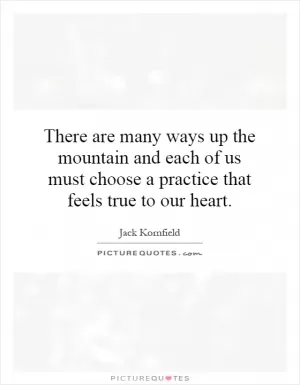 There are many ways up the mountain and each of us must choose a practice that feels true to our heart Picture Quote #1