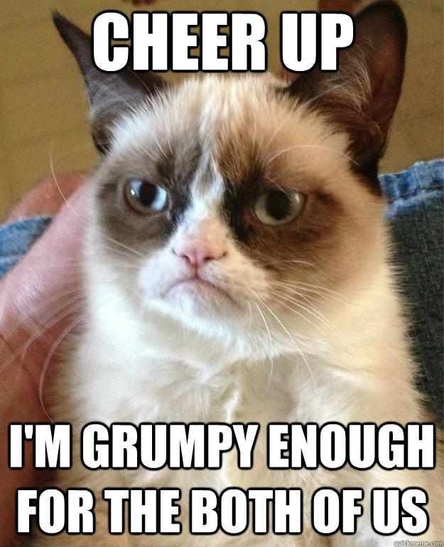 Cheer Up. I’m grumpy enough for the both of us Picture Quote #1