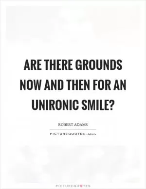 Are there grounds now and then for an unironic smile? Picture Quote #1