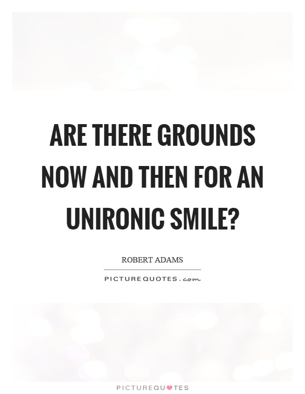 Are there grounds now and then for an unironic smile? Picture Quote #1