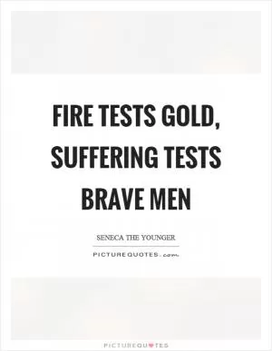 Fire tests gold, suffering tests brave men Picture Quote #1