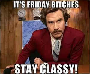 It’s Friday bitches. Stay classy! Picture Quote #1