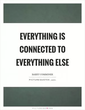 Everything is connected to everything else Picture Quote #1