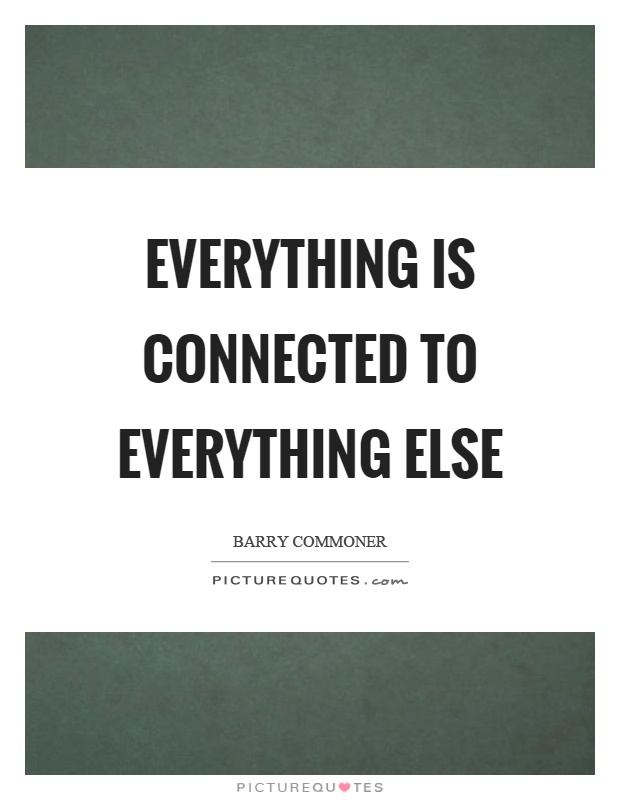 Everything is connected to everything else Picture Quote #1