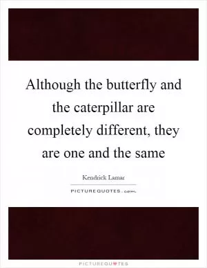 Although the butterfly and the caterpillar are completely different, they are one and the same Picture Quote #1