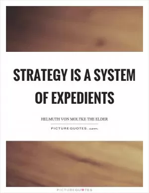 Strategy is a system of expedients Picture Quote #1