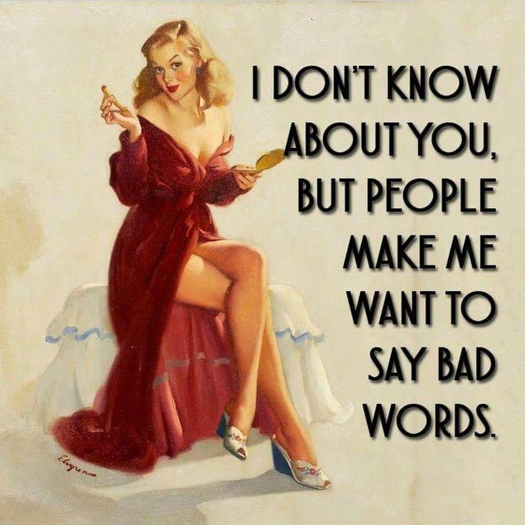 I don't know about you but people make me want to say bad words Picture Quote #1