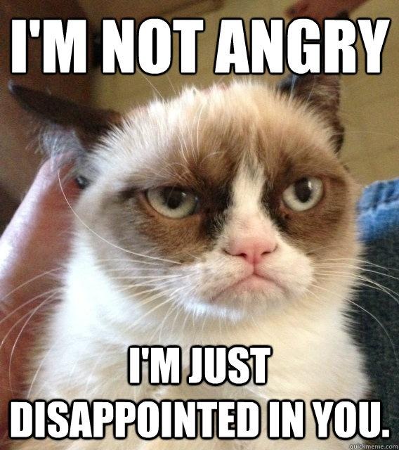 I'm not angry. I'm just disappointed in you Picture Quote #1