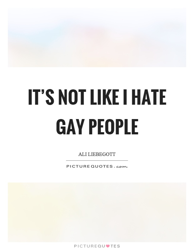 It's not like I hate gay people Picture Quote #1