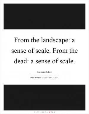 From the landscape: a sense of scale. From the dead: a sense of scale Picture Quote #1