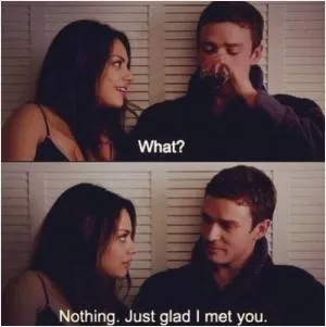 What? Nothing. Just glad I met you Picture Quote #1