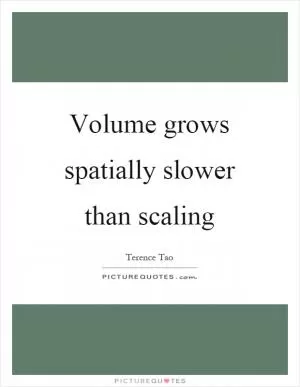 Volume grows spatially slower than scaling Picture Quote #1