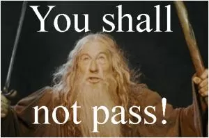 You shall not pass Picture Quote #1