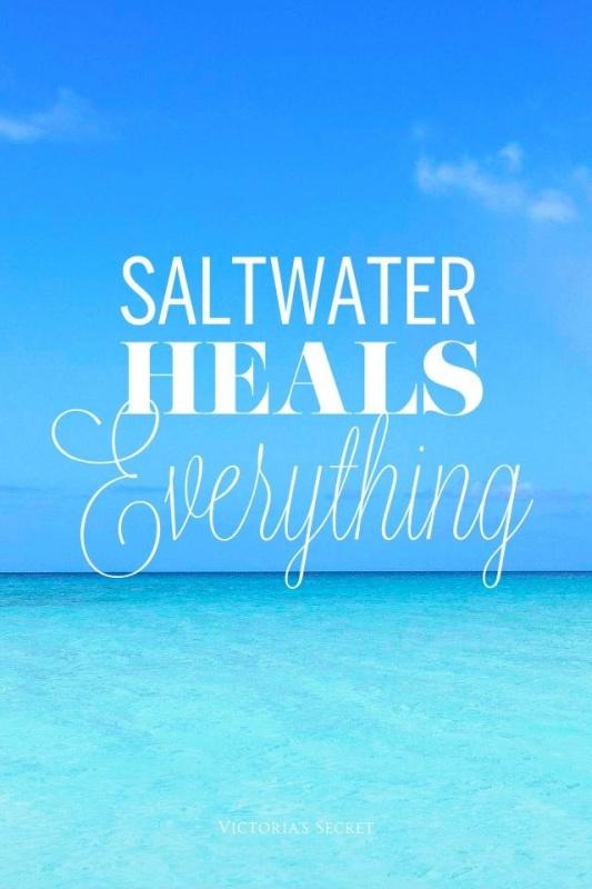 Saltwater heals everything Picture Quote #1