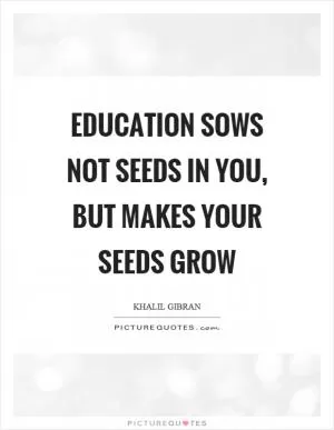 Education sows not seeds in you, but makes your seeds grow Picture Quote #1