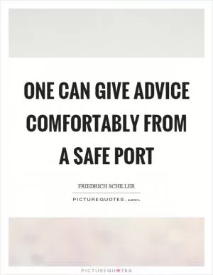 One can give advice comfortably from a safe port Picture Quote #1