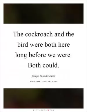 The cockroach and the bird were both here long before we were. Both could Picture Quote #1