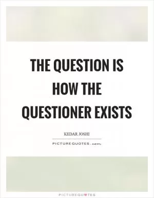 The question is how the questioner exists Picture Quote #1