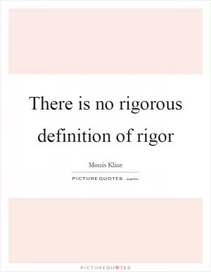 There is no rigorous definition of rigor Picture Quote #1