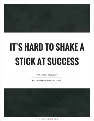 It’s hard to shake a stick at success Picture Quote #1