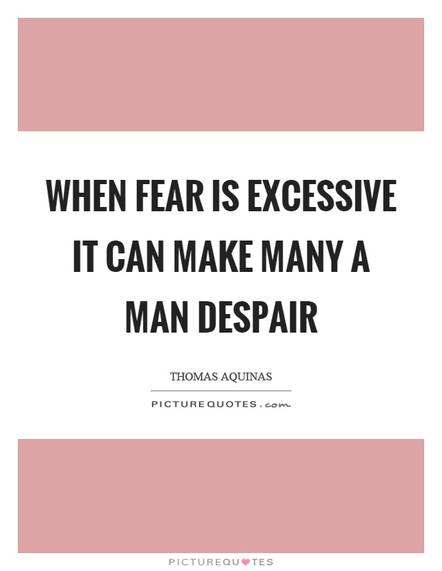 When fear is excessive it can make many a man despair Picture Quote #1