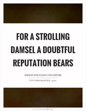 For a strolling damsel a doubtful reputation bears Picture Quote #1