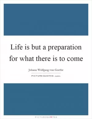 Life is but a preparation for what there is to come Picture Quote #1