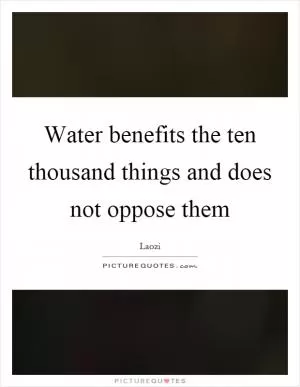 Water benefits the ten thousand things and does not oppose them Picture Quote #1