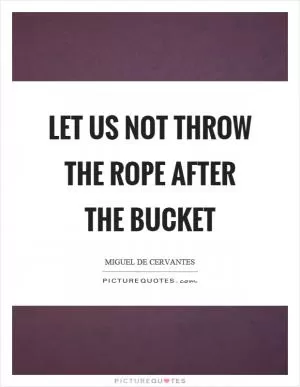Let us not throw the rope after the bucket Picture Quote #1