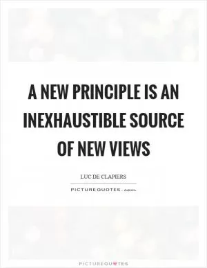A new principle is an inexhaustible source of new views Picture Quote #1