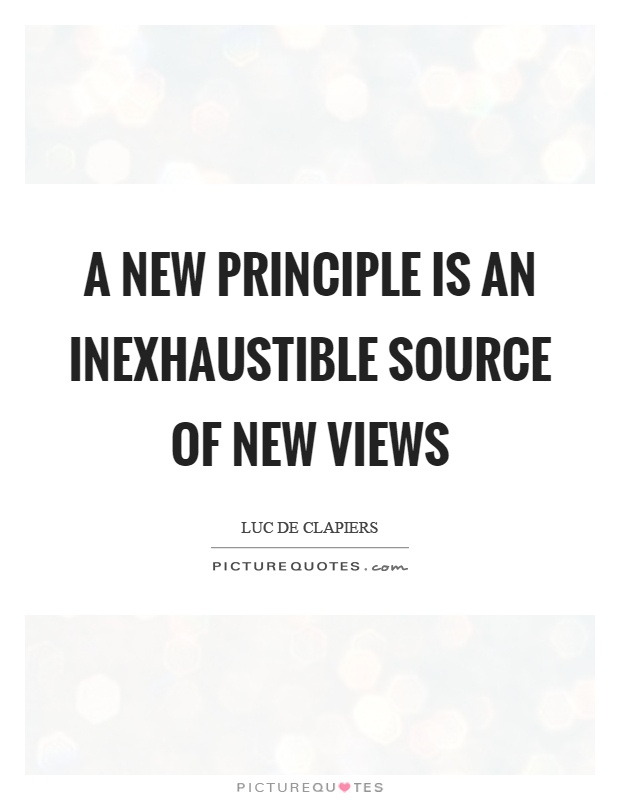 A new principle is an inexhaustible source of new views Picture Quote #1
