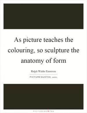 As picture teaches the colouring, so sculpture the anatomy of form Picture Quote #1