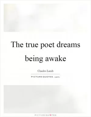 The true poet dreams being awake Picture Quote #1