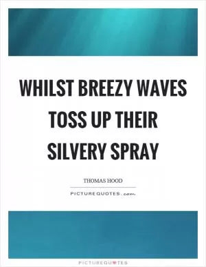 Whilst breezy waves toss up their silvery spray Picture Quote #1