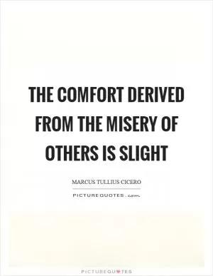 The comfort derived from the misery of others is slight Picture Quote #1