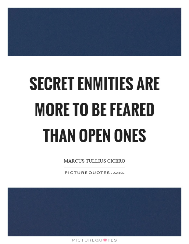Secret enmities are more to be feared than open ones Picture Quote #1