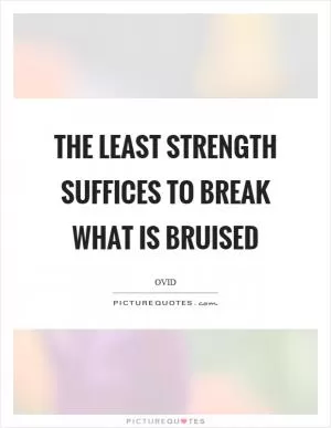 The least strength suffices to break what is bruised Picture Quote #1