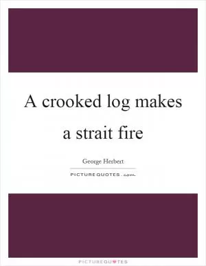 A crooked log makes a strait fire Picture Quote #1