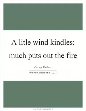 A litle wind kindles; much puts out the fire Picture Quote #1