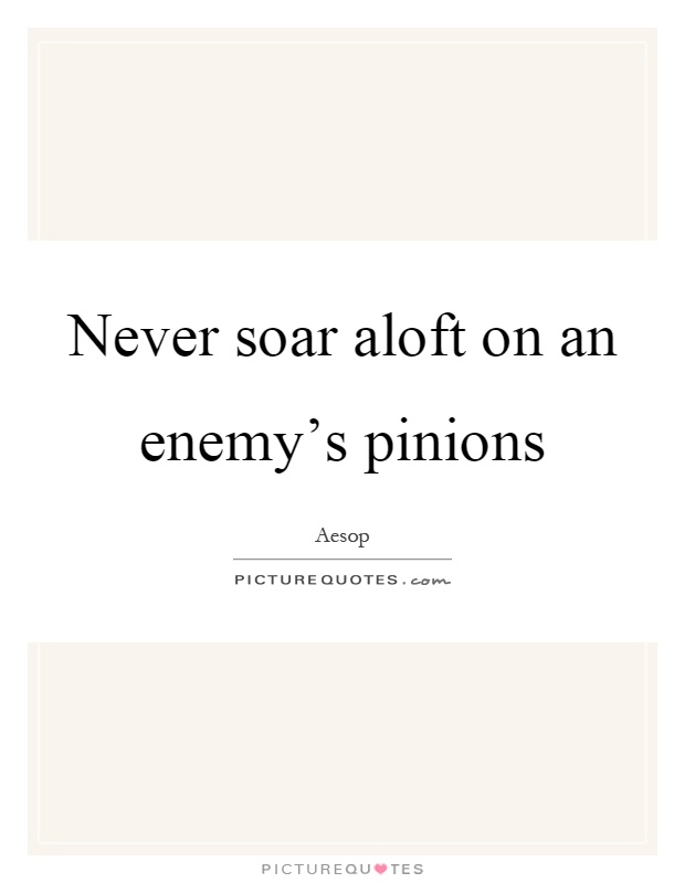 Never soar aloft on an enemy's pinions Picture Quote #1