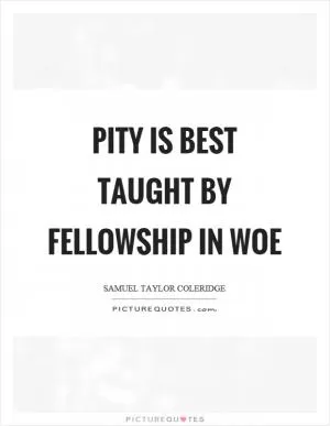 Pity is best taught by fellowship in woe Picture Quote #1