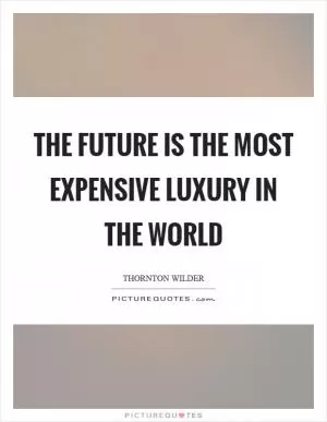 The future is the most expensive luxury in the world Picture Quote #1