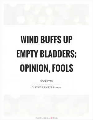 Wind buffs up empty bladders; opinion, fools Picture Quote #1