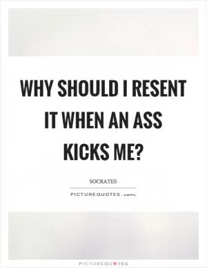 Why should I resent it when an ass kicks me? Picture Quote #1