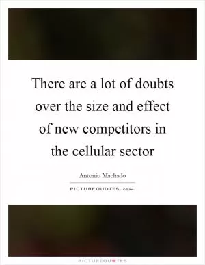 There are a lot of doubts over the size and effect of new competitors in the cellular sector Picture Quote #1