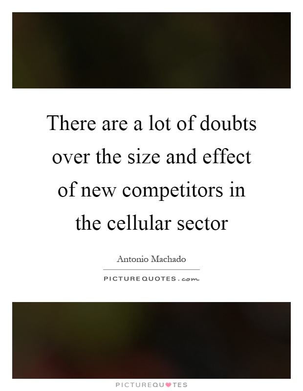 There are a lot of doubts over the size and effect of new competitors in the cellular sector Picture Quote #1